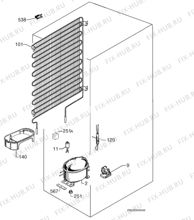 Взрыв-схема холодильника Aeg S70398DT - Схема узла Cooling system 017